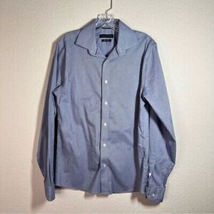 Tommy Hilfiger Slim Fit Stretch Houndstooth Button Up Shirt 15 34/35 Long Sleeve